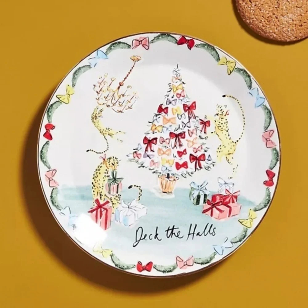 Anthropologie Susannah Garrod 'Tis The Season Dessert Plate